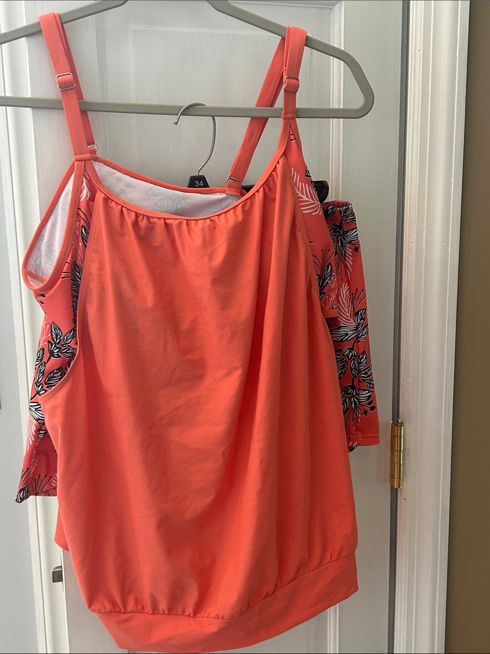 Women’s Coral Tankini swimsuit with Adjustable Straps - Picture 1 of 3